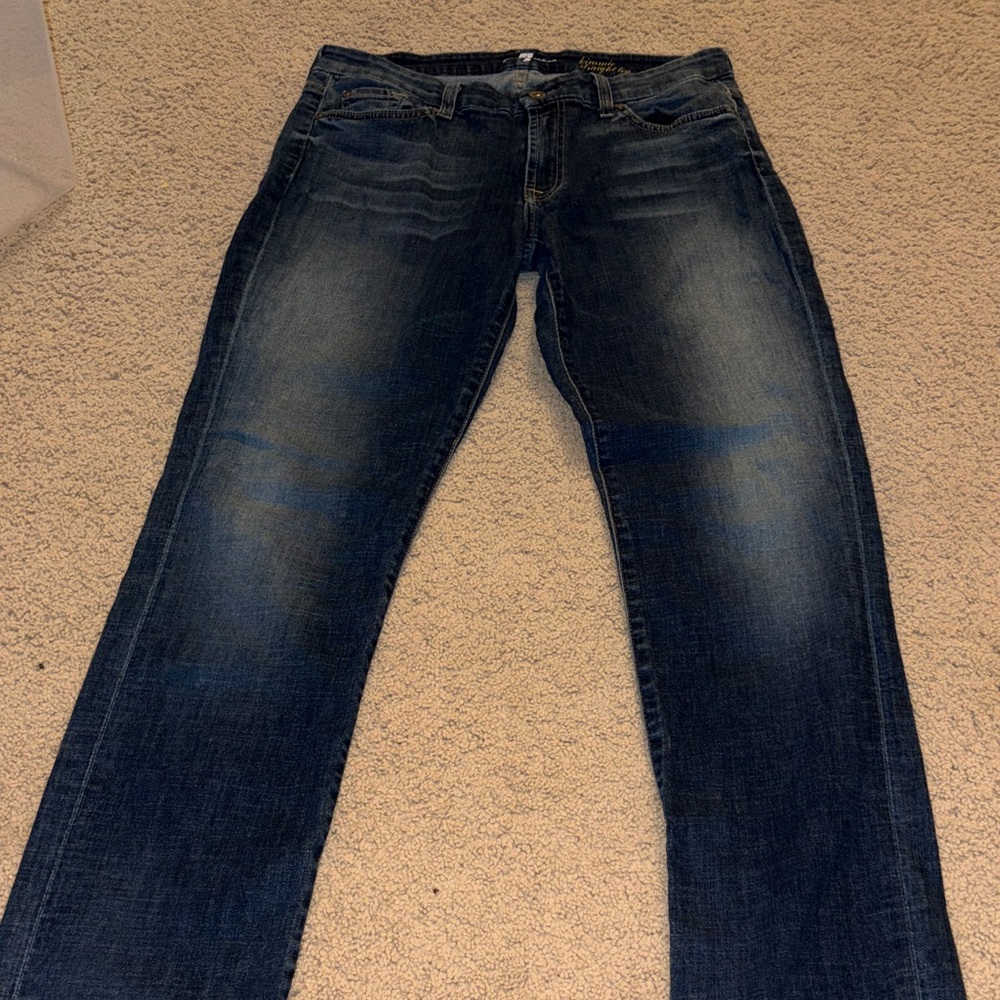 7 For All Mankind Dark Blue Straight Jeans